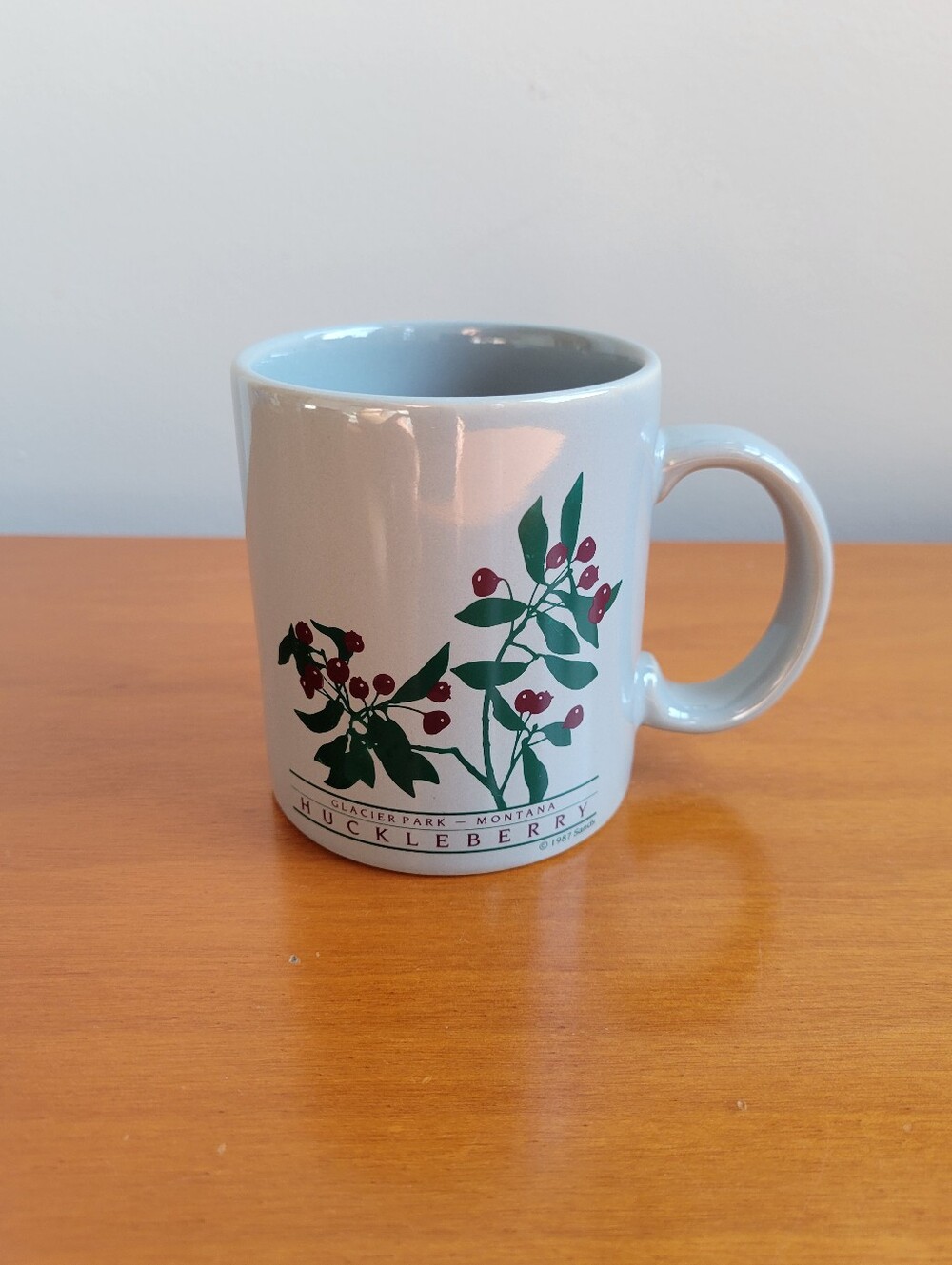 Vintage 1987 Glacier Park Montana Huckleberry Mug Sands Ceramic 10 oz Souvenir